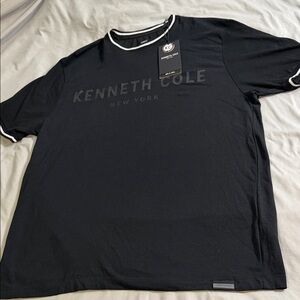 Kenneth Cole Men's Black Tee with White Accents